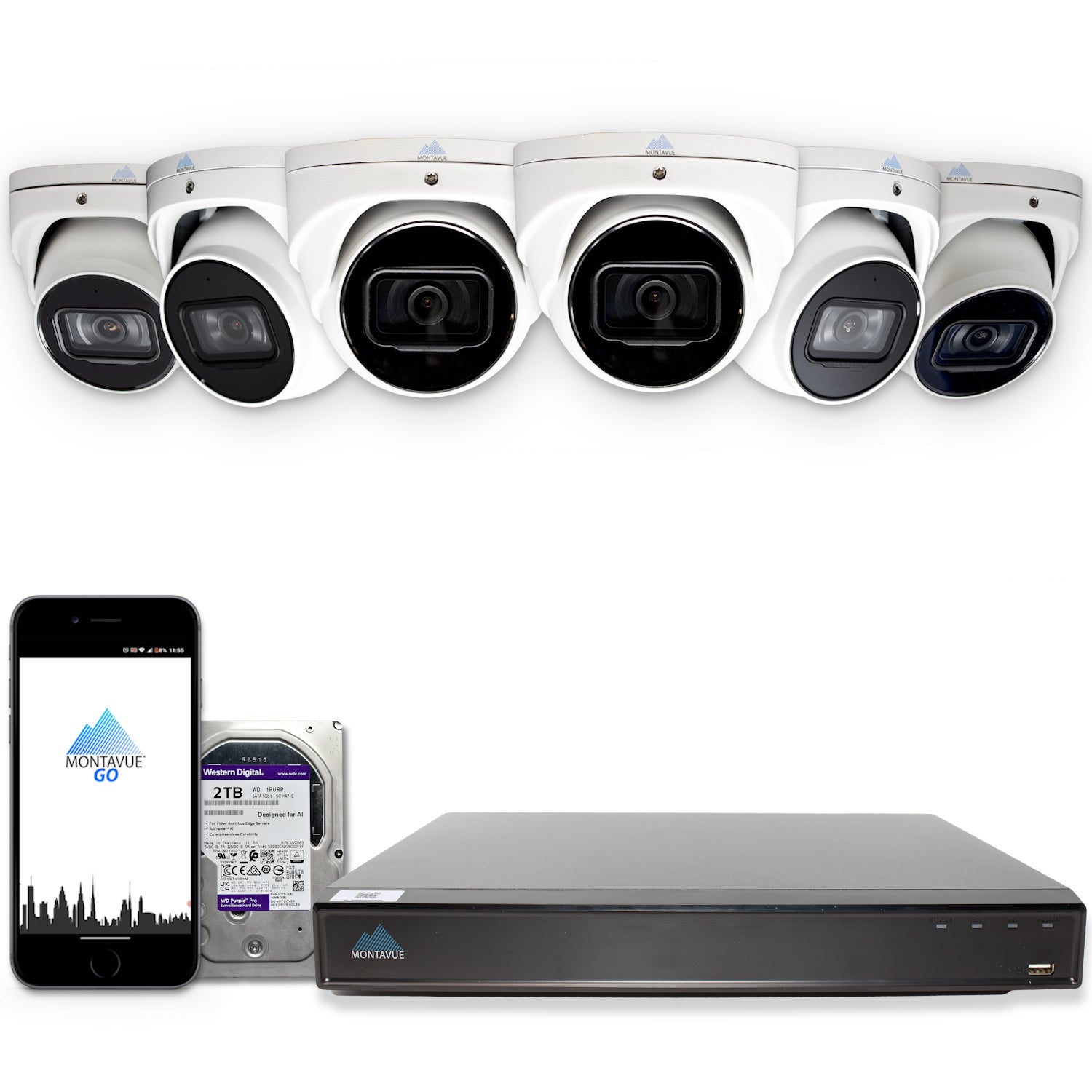 MTT8108-X Package | 8MP 4K SMD 4.0 Turret Cameras and 8 Channel NVR with 2TB HDD - Montavue