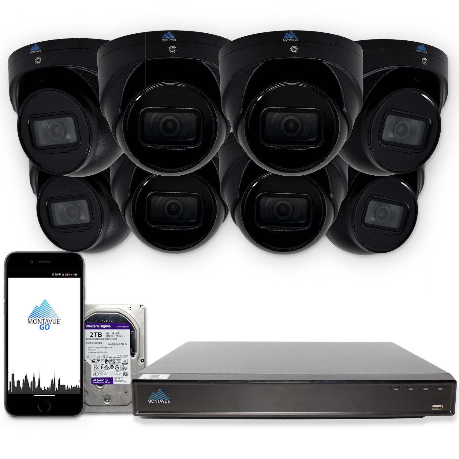 MTT8108-X Package | 8MP 4K SMD 4.0 Turret Cameras and 8 Channel NVR with 2TB HDD - Montavue