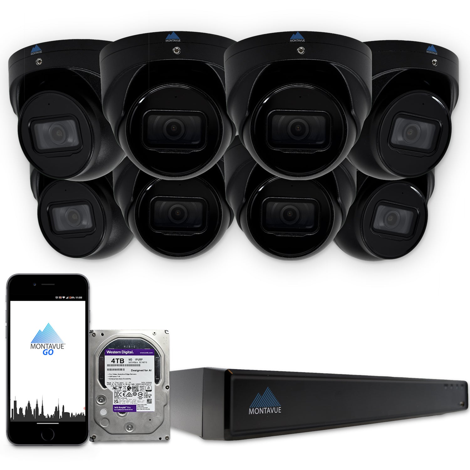 MTT8108-X Package | 8MP 4K SMD 4.0 Turret Cameras and 16 Channel NVR with 4TB HDD - Montavue
