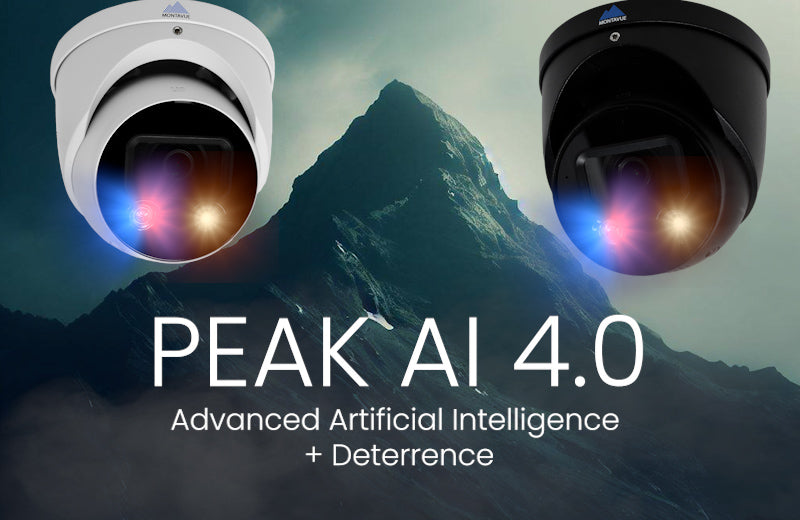 4K security camera system wired PoE IP with 2 way audio, red/blue lights, active deterrence, siren, full night color, audio, AI, smart motion detection