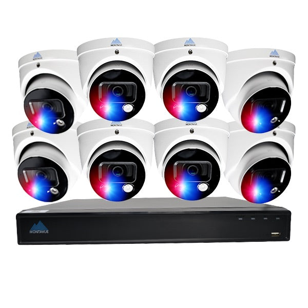 MTT8108, MTB8108, MTD8108, NVR, security camera system, IP PoE Wired, 4K 8MP, Indoor, outdoor, smart motion detection, AI, full night color, 2 way audio, light, siren, active deterrence