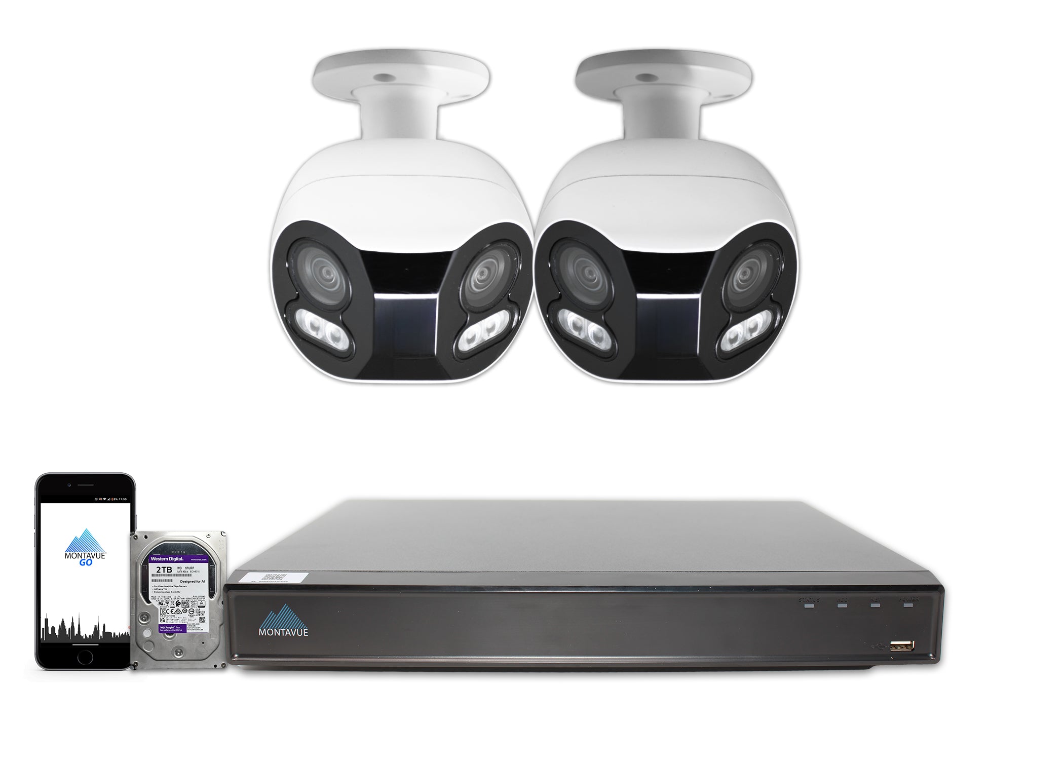 MTB180C Package | 8MP 4K Panoramic Bullet Cameras and 8 Channel 4 Series AI NVR and 2TB HDD - Montavue