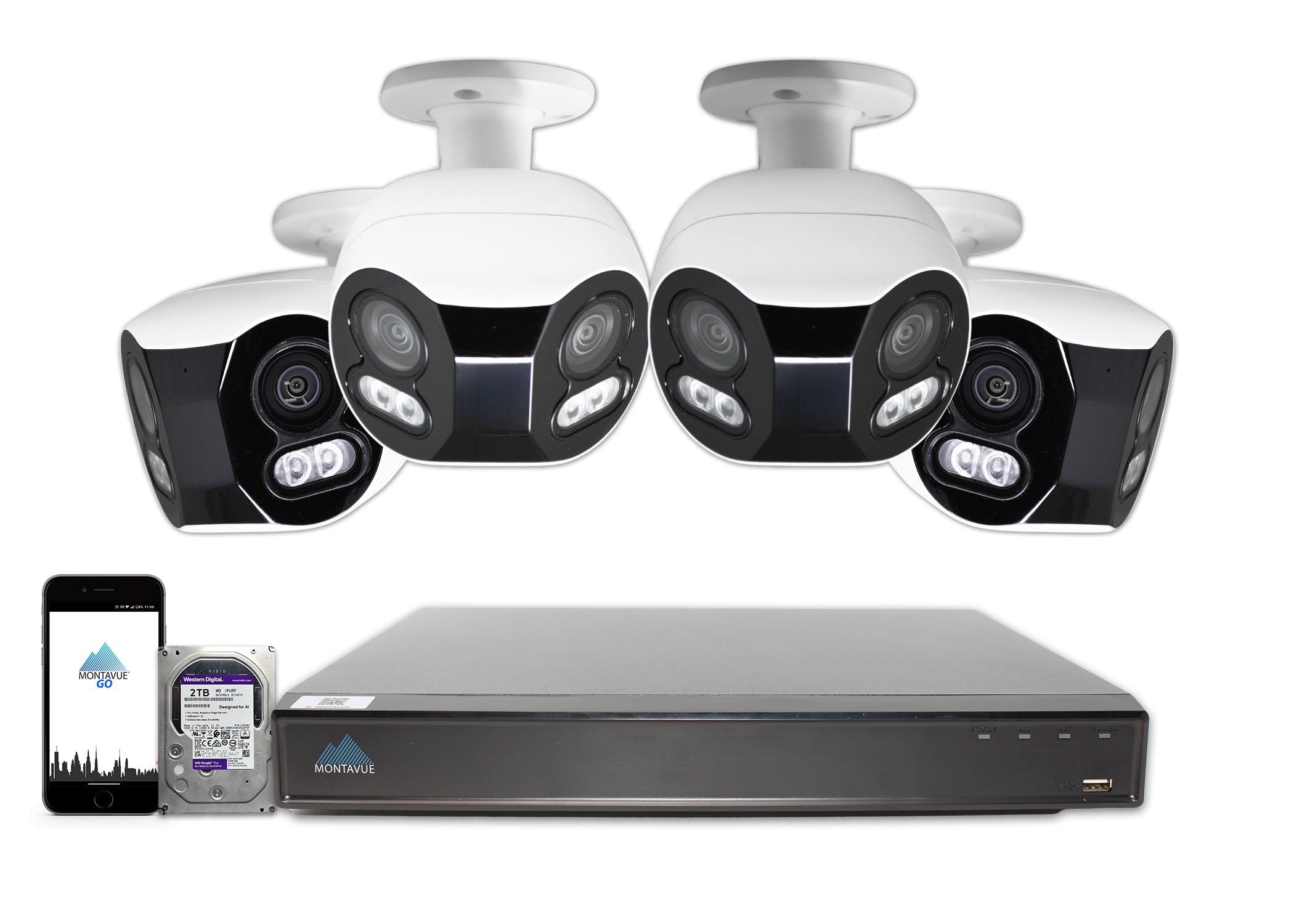 MTB180C Package | 8MP 4K Panoramic Bullet Cameras and 8 Channel 4 Series AI NVR and 2TB HDD - Montavue