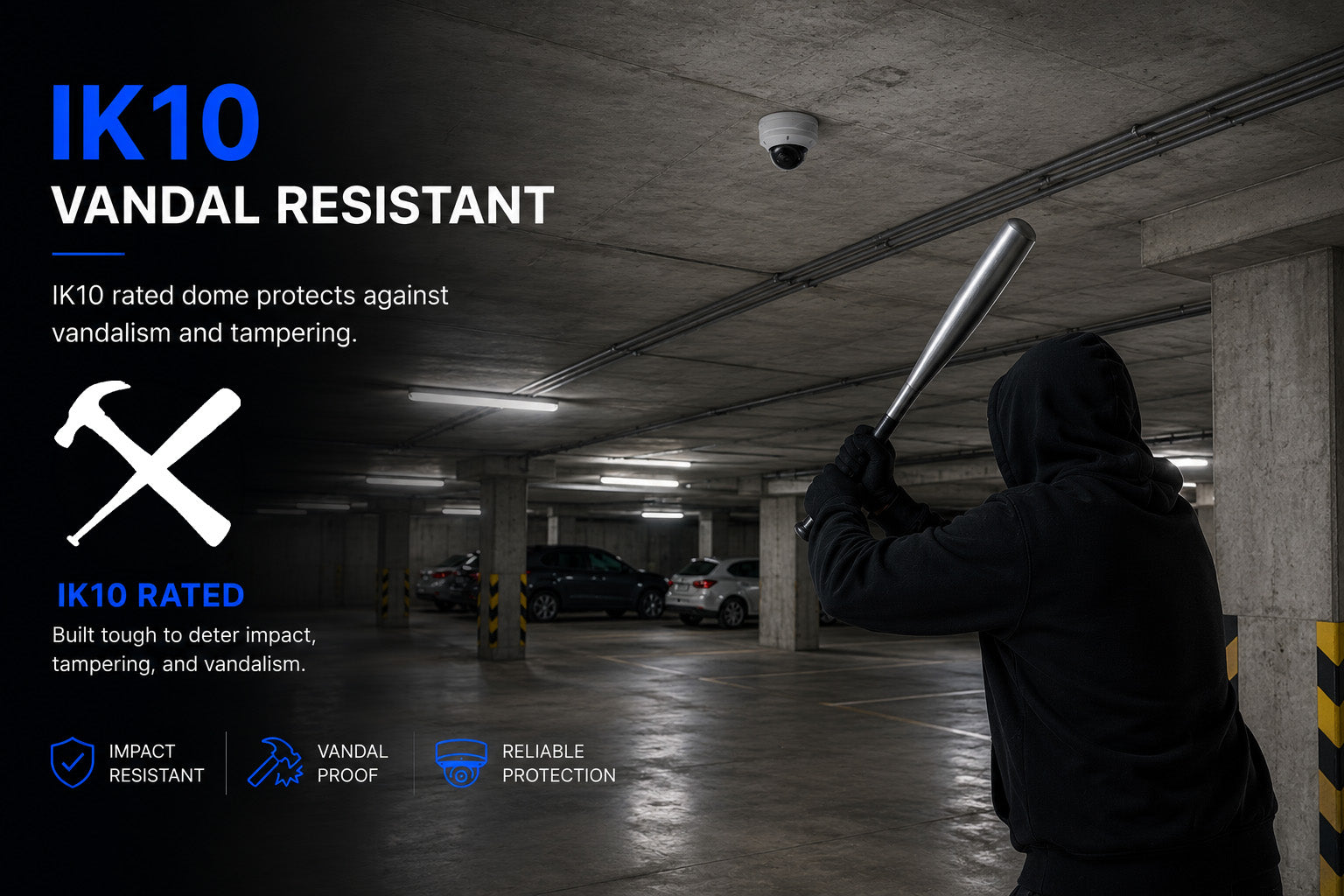 4MP 2K Nexus Smart Vandal Proof Dome IP Security Camera System with 8 Channel PoE NVR & 2TB HDD
