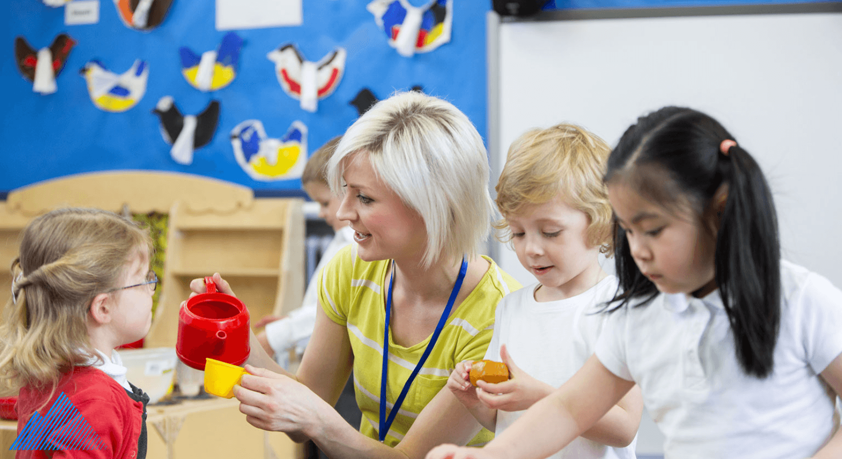 Teacher working with young children