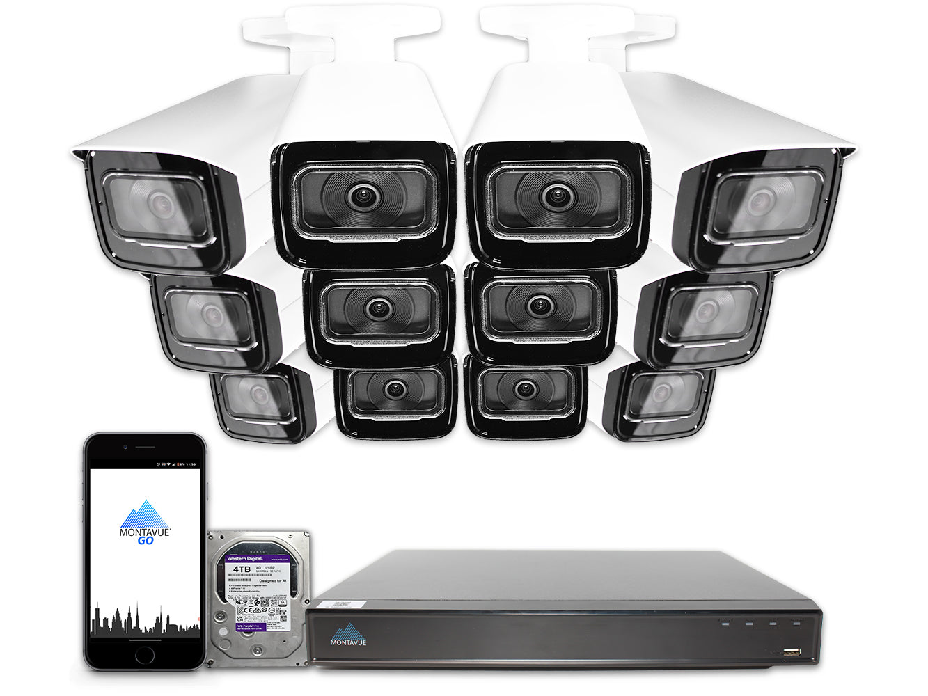 MTB8110 Package | 4K Acupick Bullet Cameras and 16 Channel 5 Series AI NVR with 3TB HDD - Montavue