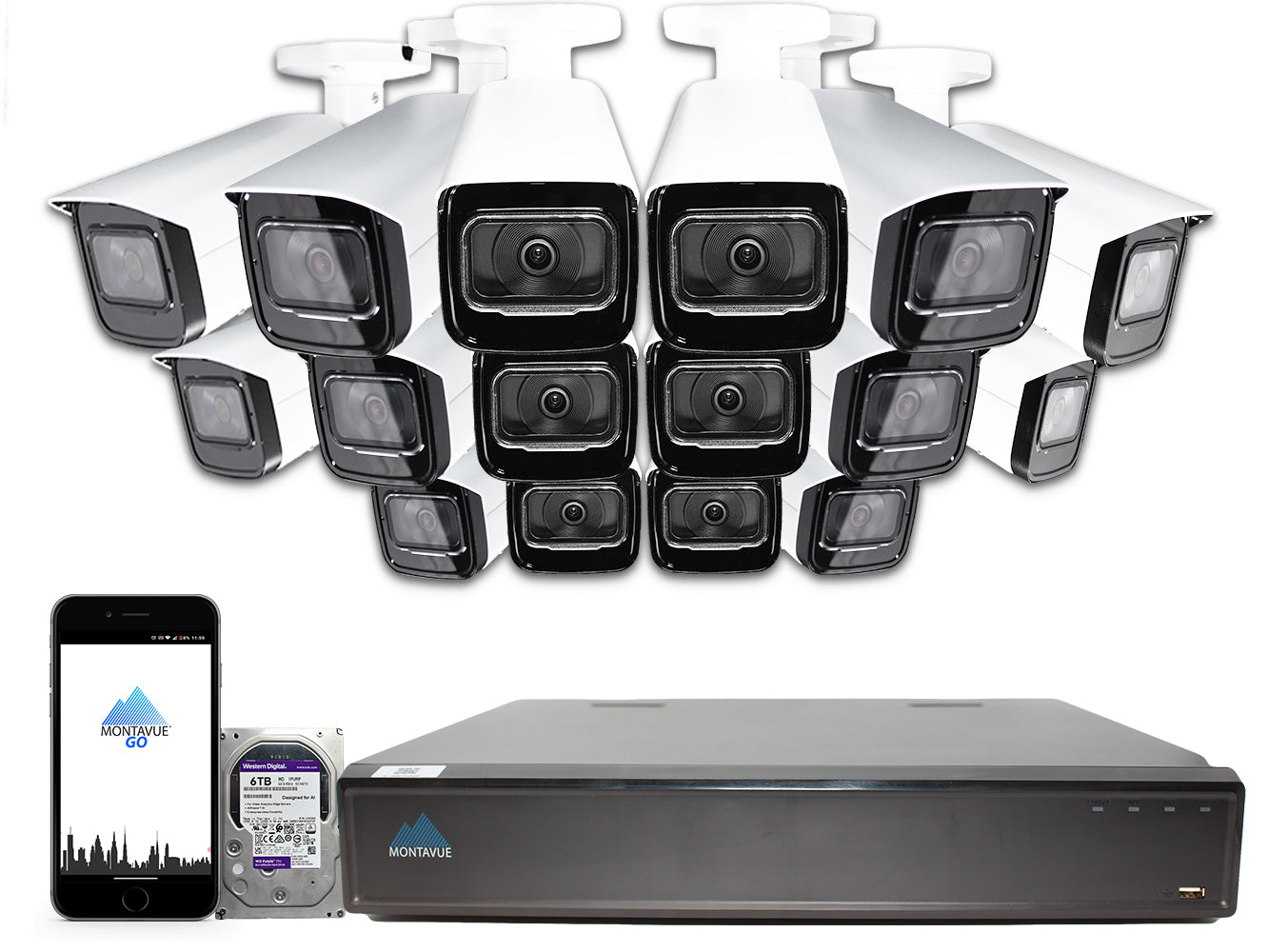 MTB8110 Package | 4K Acupick Bullet Cameras and 32 Channel 5 Series AI NVR with 6TB HDD - Montavue
