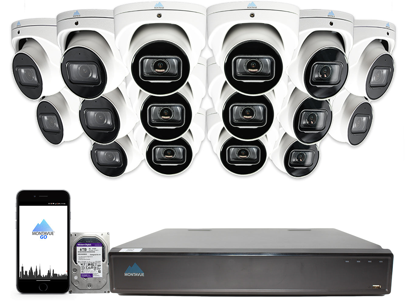 MTT8110 Package | 4K Acupick Turret Cameras and 32 Channel 5 Series AI NVR with 6TB HDD - Montavue
