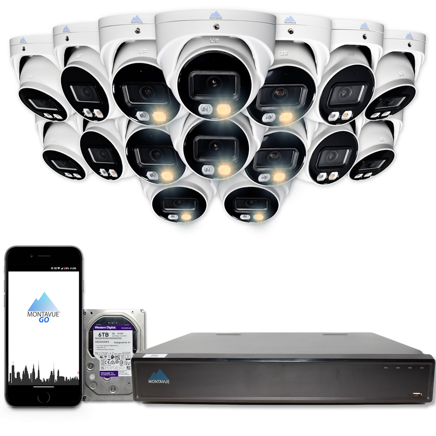 8MP 4K Turret Business Security System w/ 32 Channel NVR and 6TB Hard Drive - MTT8095 - Montavue