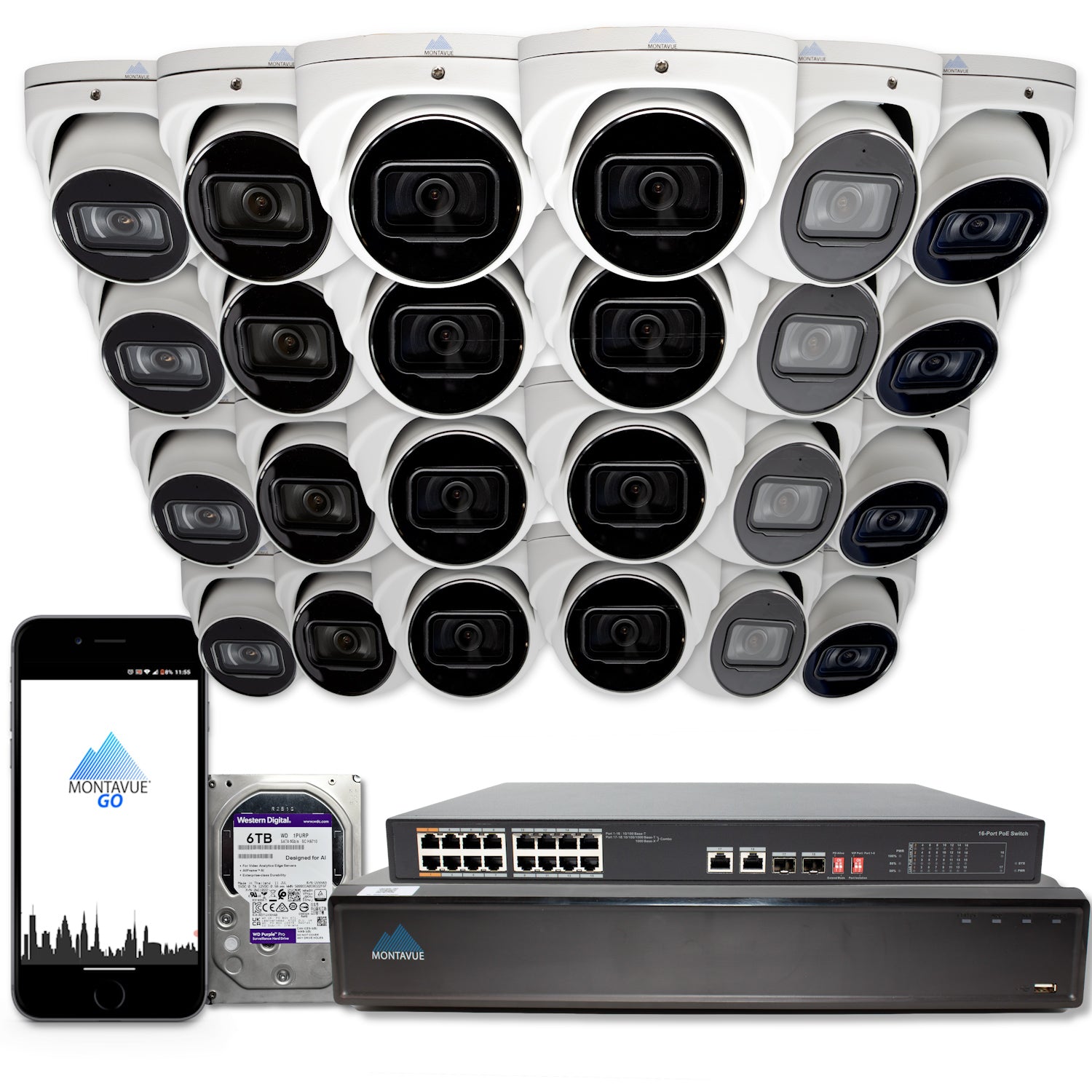 8MP 4K Turret Business Security System w/ 32 Channel NVR and 6TB Hard Drive – MTT8105 - Montavue