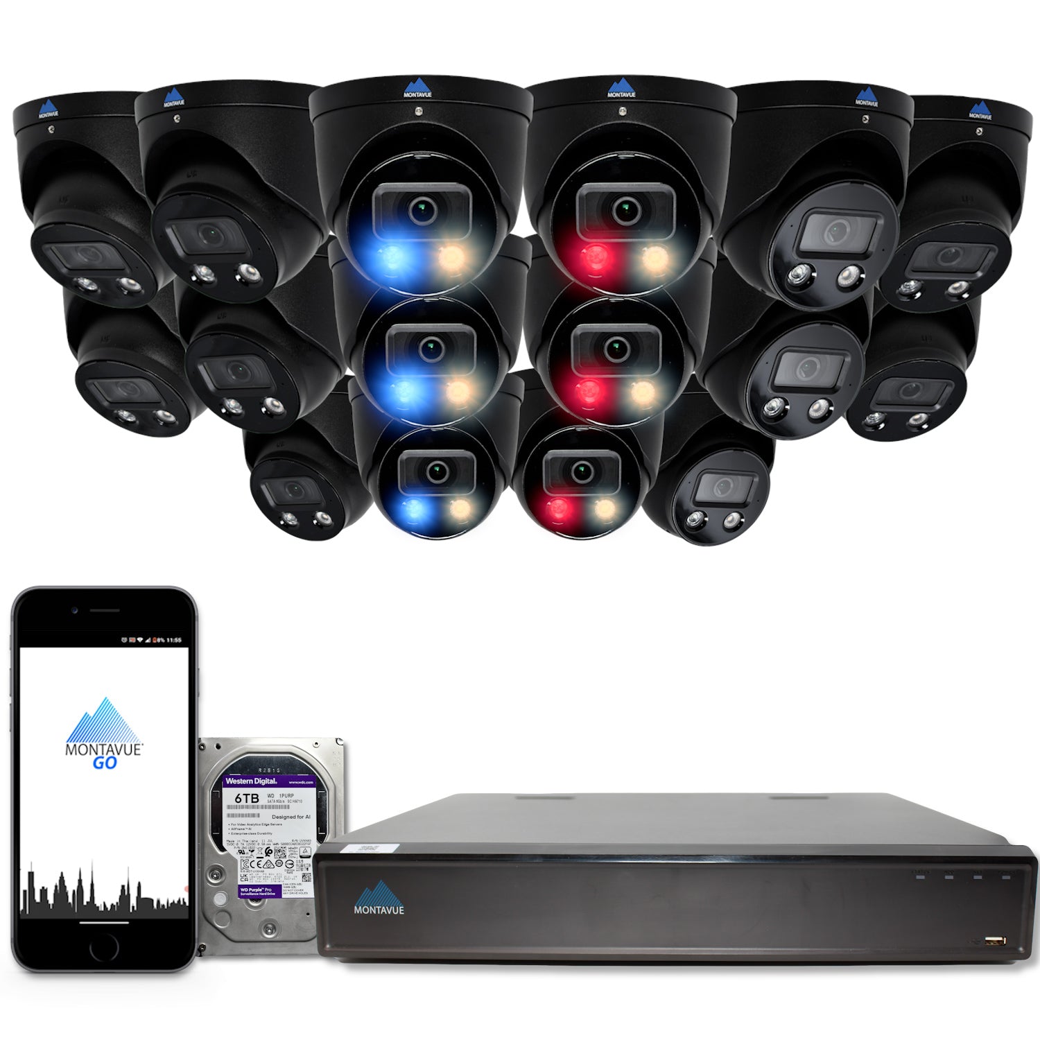 MTT8106 Package | 4K Active-Deterrence Cameras and 32 Channel NVR with 6TB HDD - Montavue