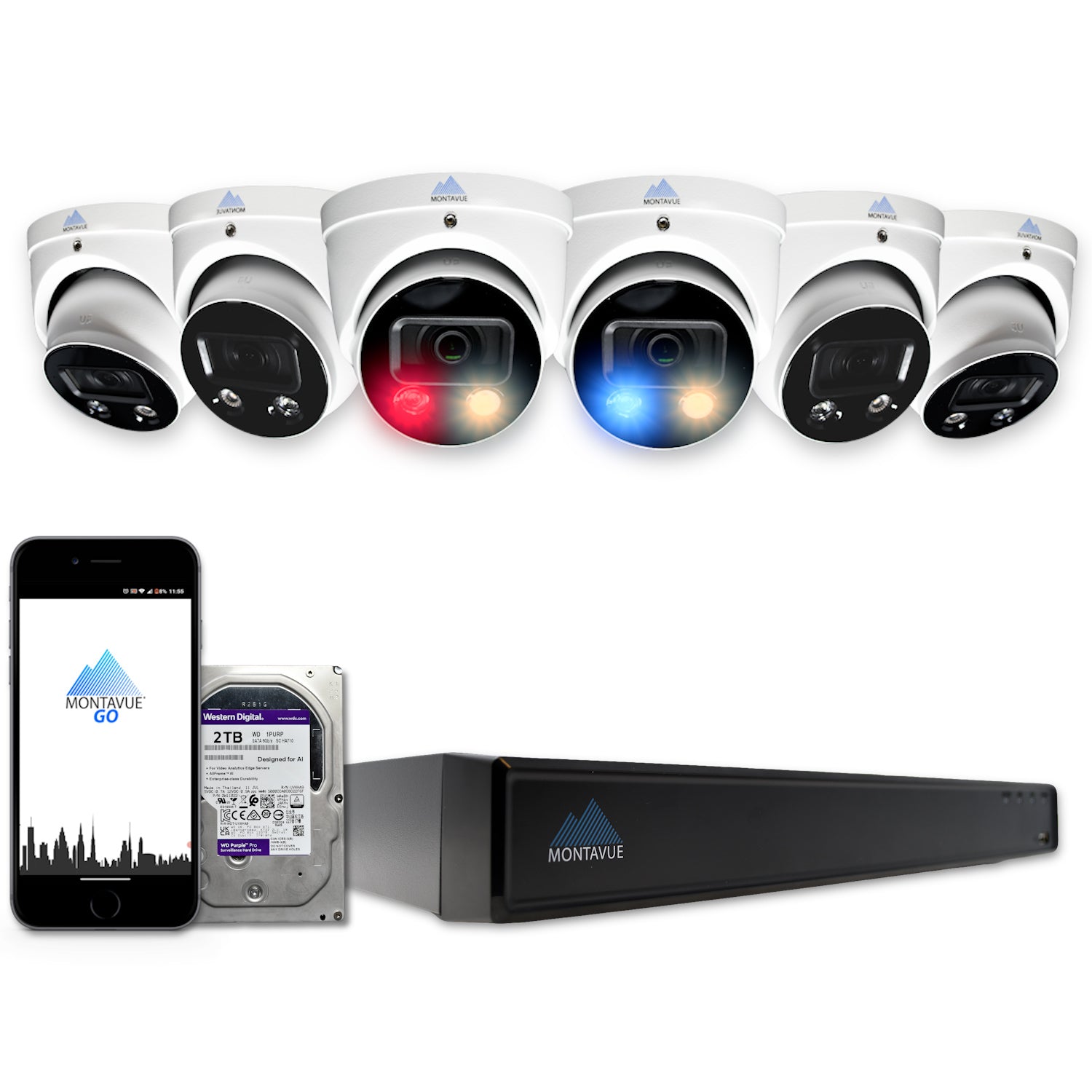 MTT8106 Package | 4K Active-Deterrence Cameras and 8 Channel NVR with 2TB HDD - Montavue