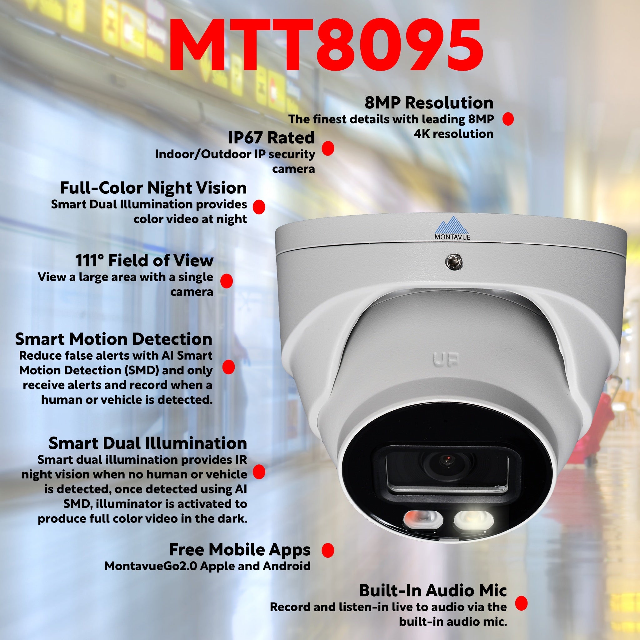 MTT8095 Package | 8MP 4K SMD+ Turret Cameras and 16 Channel NVR with 3TB HDD - Montavue