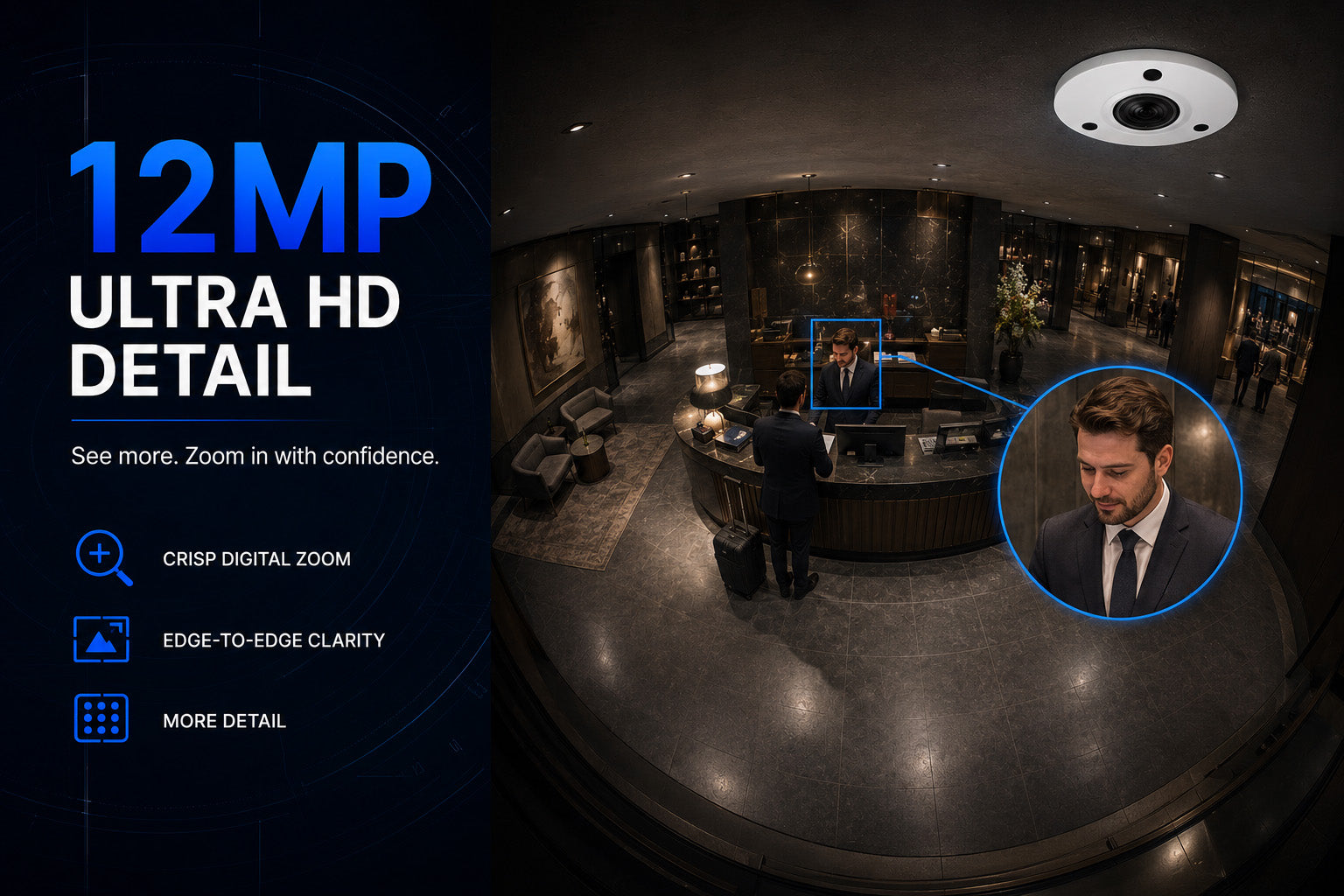 MNF-12-201 Montavue Nexus 12MP 360° Fisheye PoE IP Security Camera - Montavue