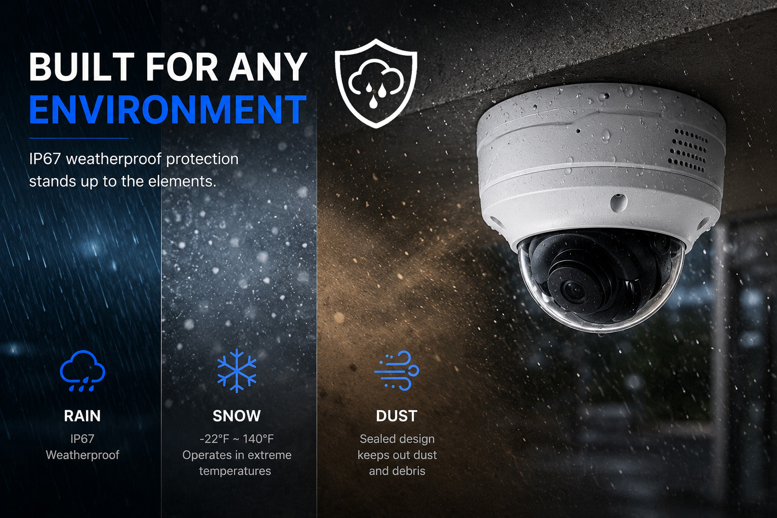 4MP 2K Nexus Smart Vandal Proof Dome IP Security Camera System with 8 Channel PoE NVR & 2TB HDD