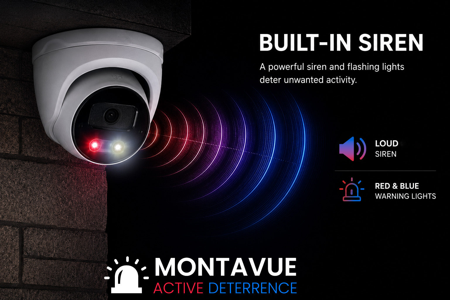 8MP 4K Nexus Active Deterrence Turret IP Security Camera System with Pro 32 Channel NVR & 6TB HDD - Montavue