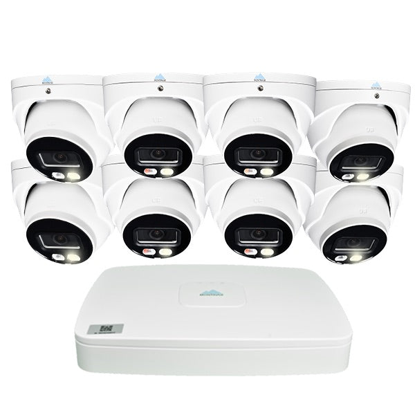 MTT8095, NVR, security camera system, IP PoE Wired, 4K 8MP, Indoor, outdoor, full night color, smart motion detection, AI 