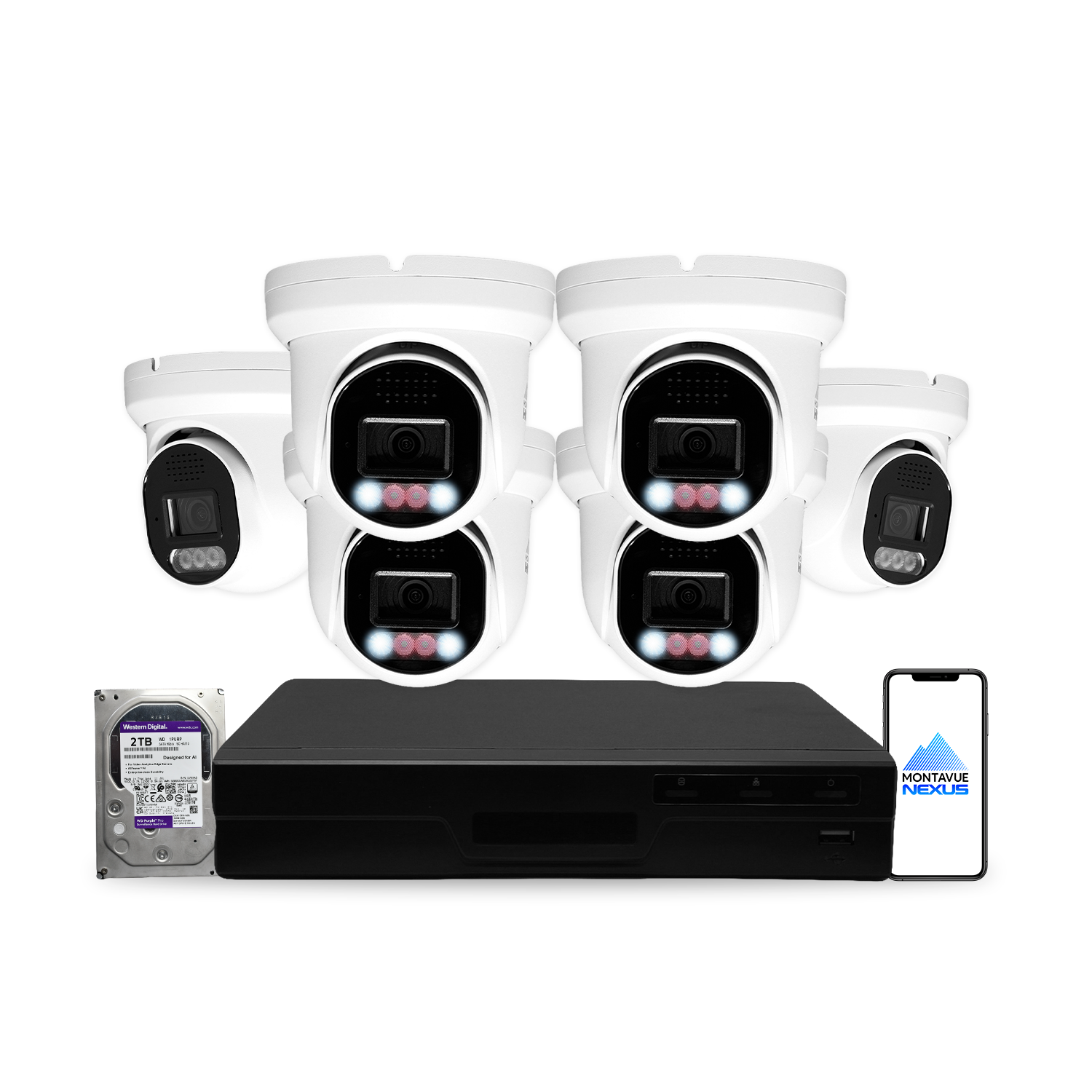 8MP 4K Nexus Smart Light Turret IP Security Camera System with Lite 8 Channel PoE NVR & 2TB HDD