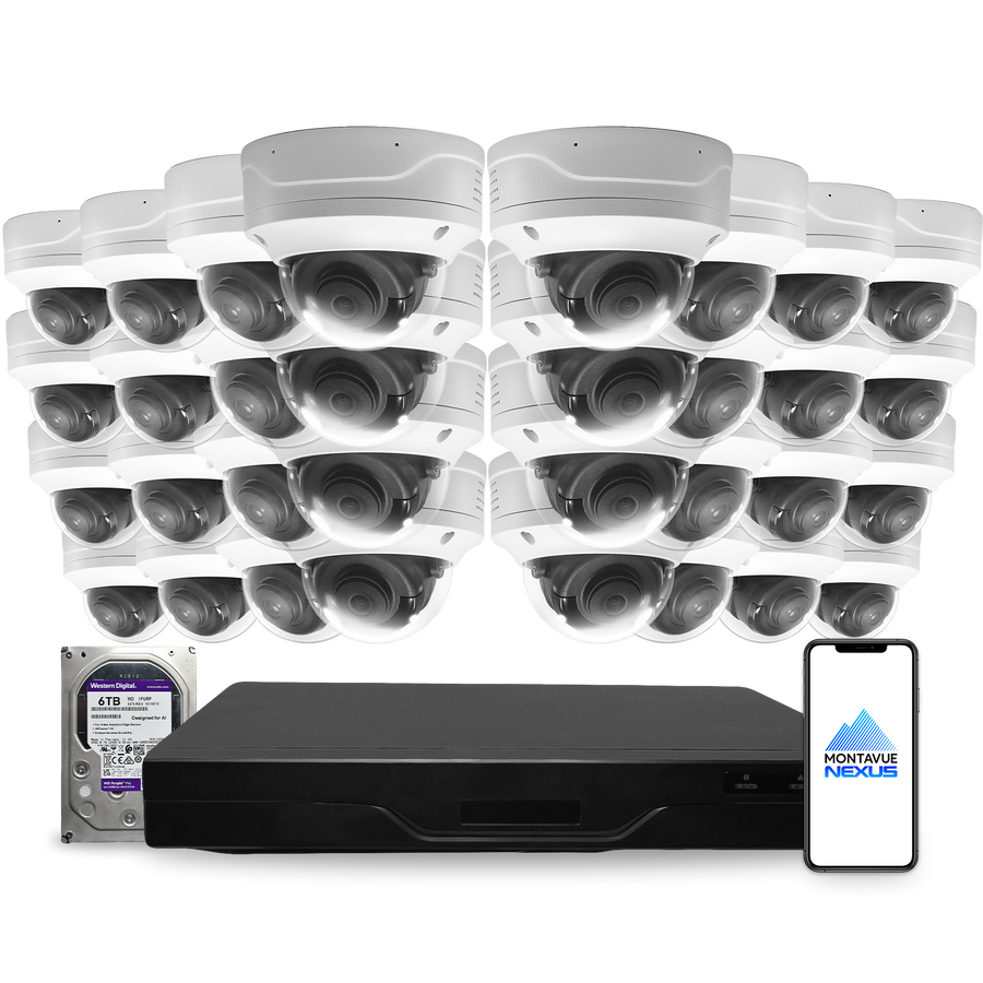 4MP 2K Nexus Smart Dome IP Security Camera System with Pro 32 Channel NVR & 6TB HDD