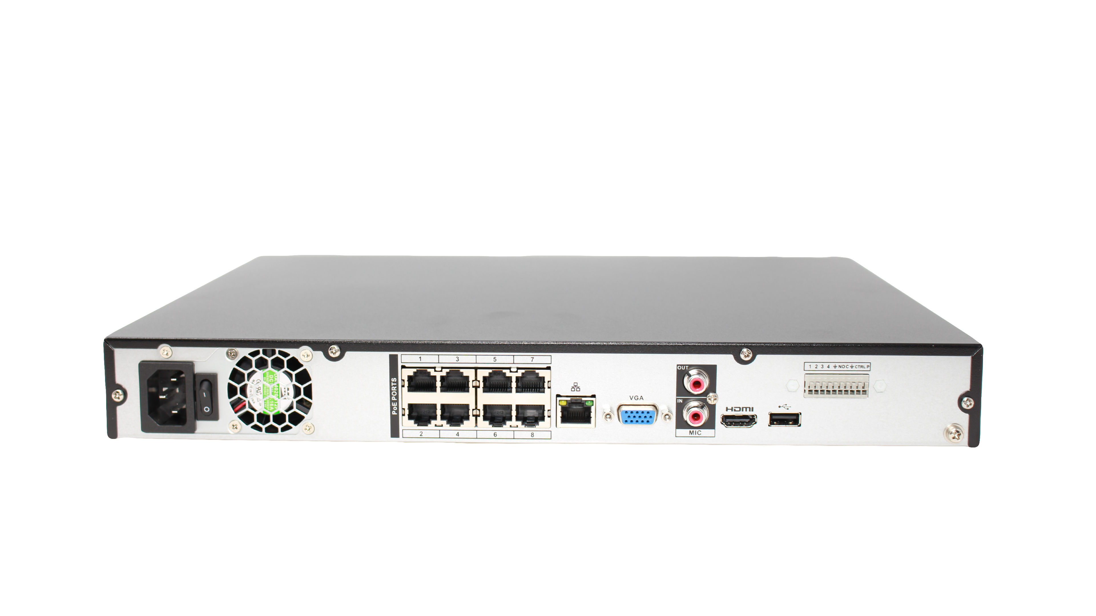 MNR4208-8P-AI | 8 Channel 4K H.265+ AI NVR with 32TB (2x16TB) HDD Max Capacity - HDDs Not Included - Montavue