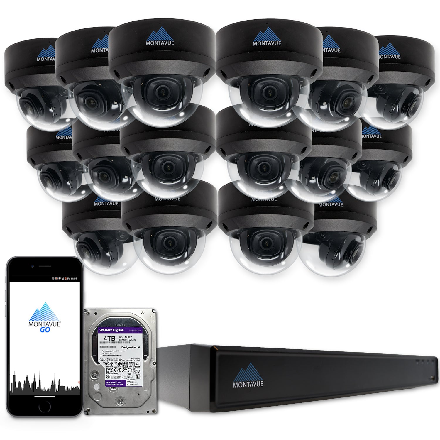 MTD8108-X Package | 8MP 4K SMD 4.0 Dome Cameras and 16 Channel NVR with 4TB HDD - Montavue