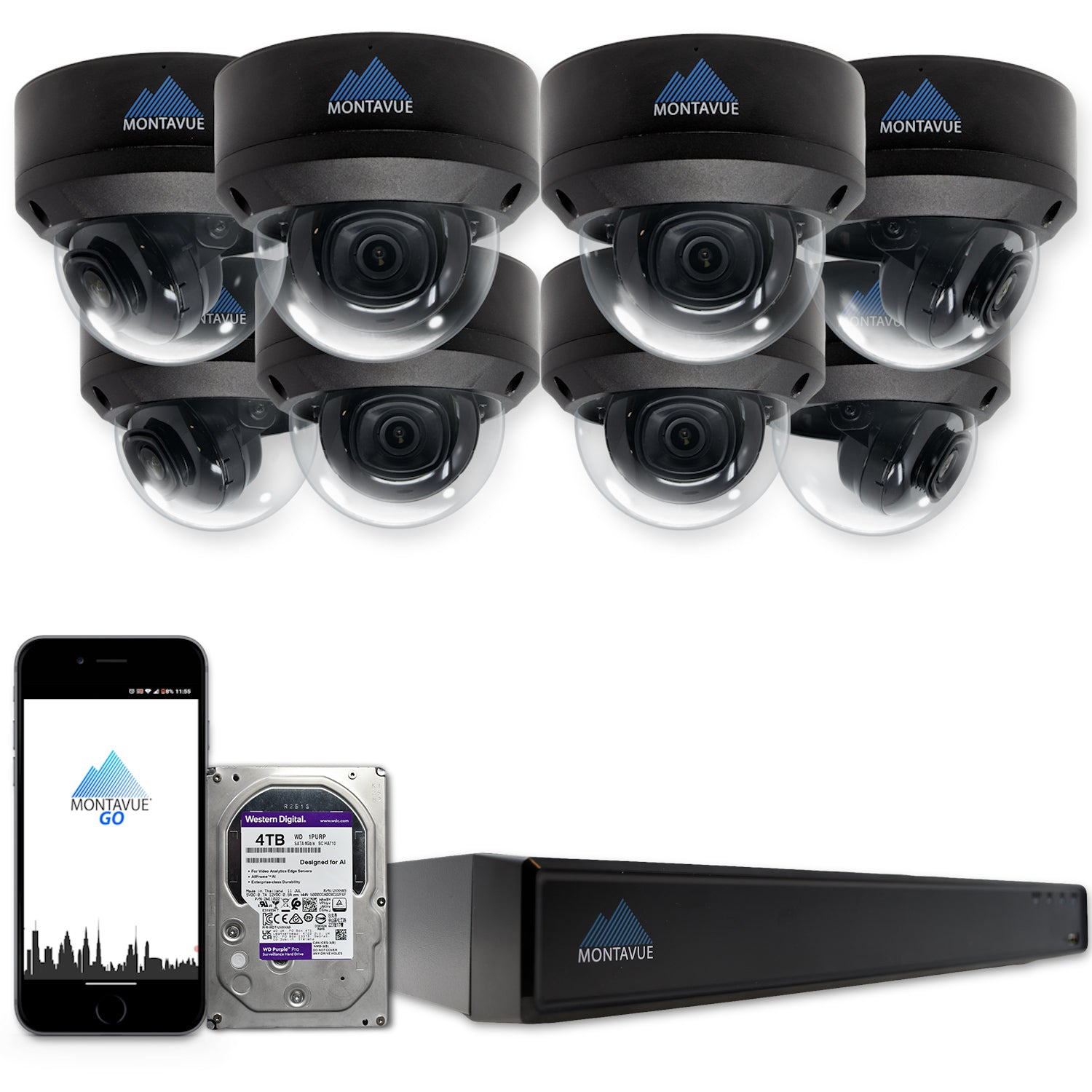 MTD8108-X Package | 8MP 4K SMD 4.0 Dome Cameras and 16 Channel NVR with 3TB HDD - Montavue