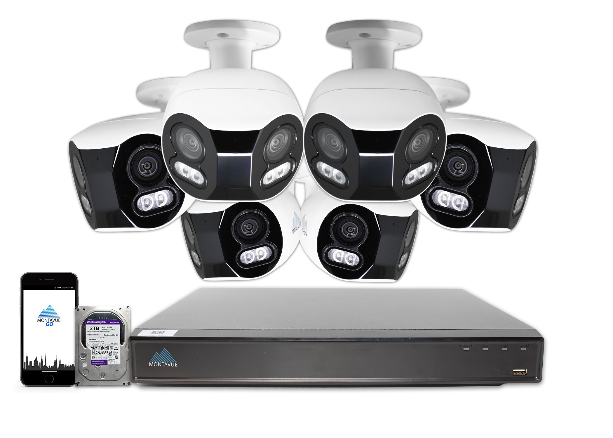 MTB180C Package | 8MP 4K Panoramic Bullet Cameras and 8 Channel 4 Series AI NVR and 2TB HDD - Montavue