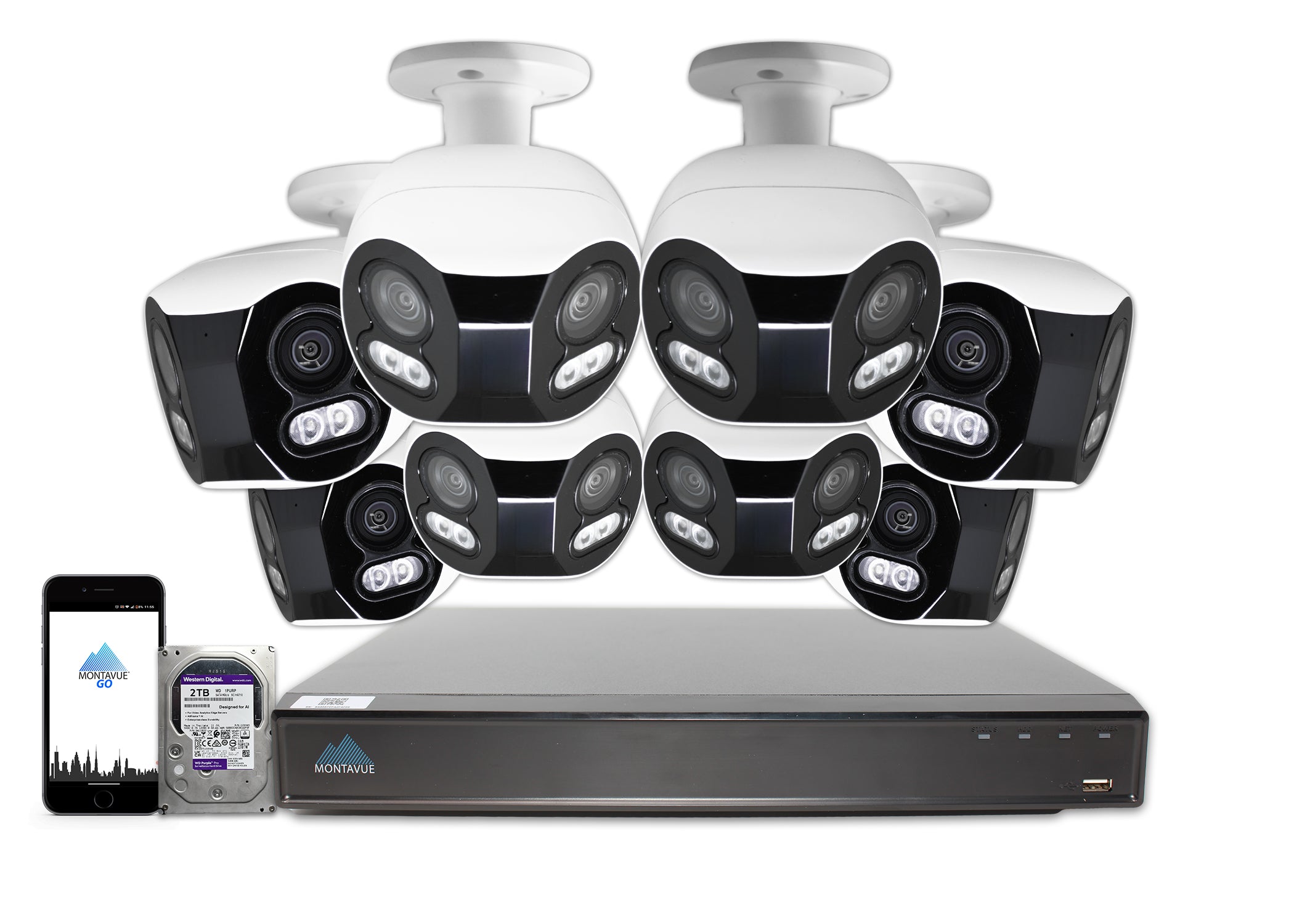 MTB180C Package | 8MP 4K Panoramic Bullet Cameras and 8 Channel 4 Series AI NVR and 2TB HDD - Montavue