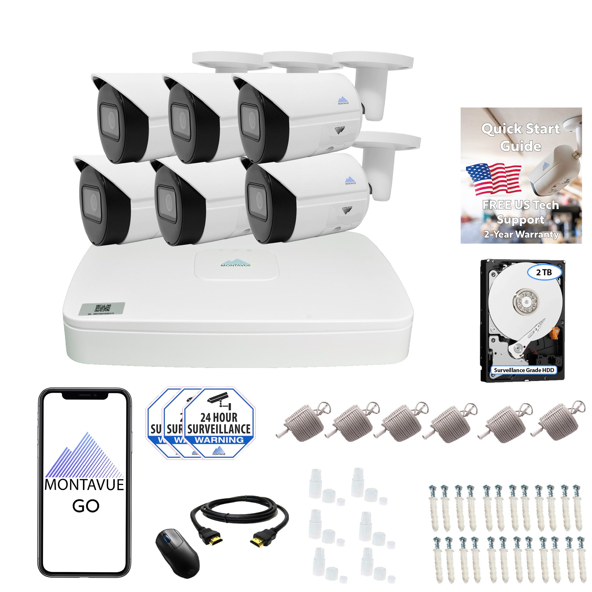8MP 4K Bullet Business Security System w/ 8 Channel NVR and 2TB Hard Drive – MTB8105 - Montavue