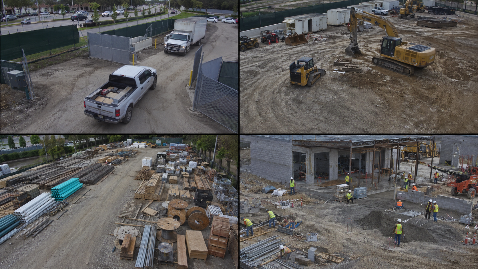 Construction site camera views