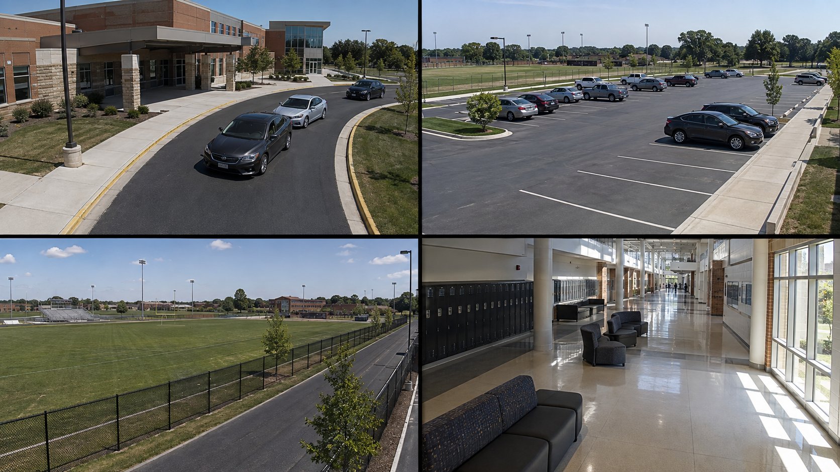 School campus surveillance views
